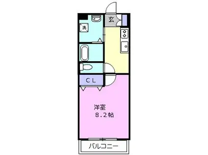 ブルースカイマンションX(1K/3階)の間取り写真