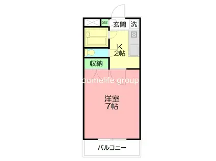 メゾン相模野(1K/2階)の間取り写真