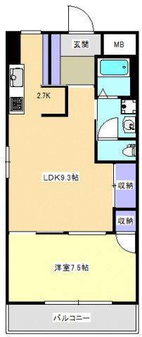 第3今田ビル(1LDK/3階)の間取り写真