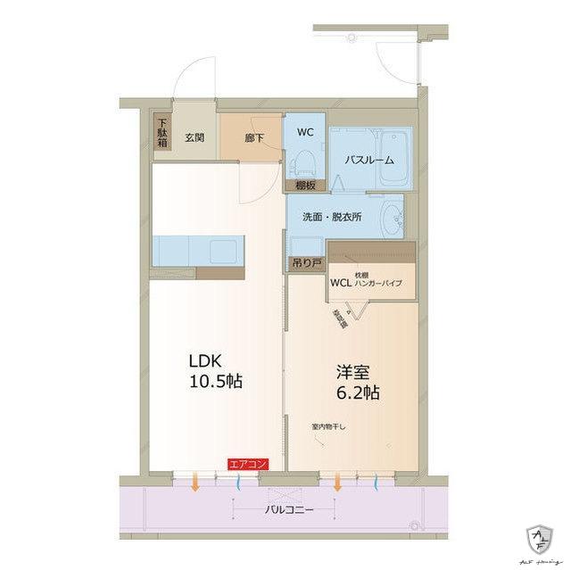 アムール下沖(1LDK/1階)の間取り写真