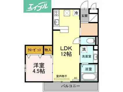 ラ・シャンブル(1LDK/1階)の間取り写真