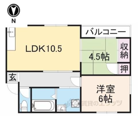 P-SPACE(2LDK/2階)の間取り写真