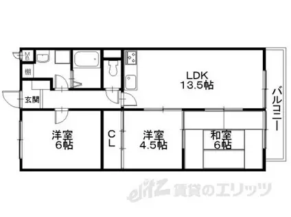 サンマリン日辨(3LDK/3階)の間取り写真
