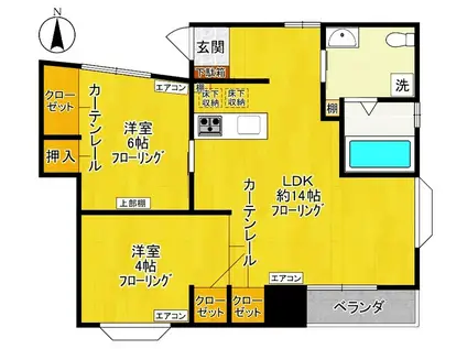 ファミール鈴木(2LDK/3階)の間取り写真