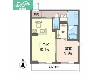 サンフェリーチェII(1LDK/2階)の間取り写真