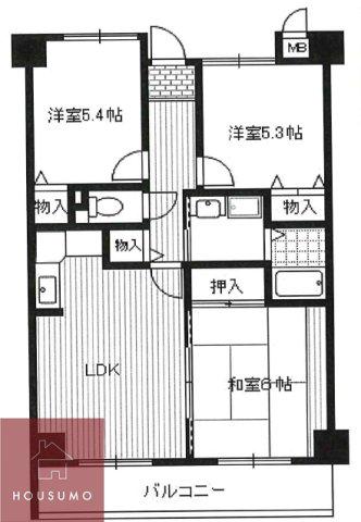 シュシュ(3LDK/3階)の間取り写真