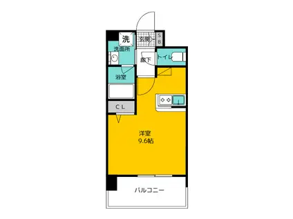 エンクレスト博多駅東II(ワンルーム/2階)の間取り写真