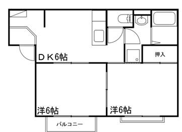 グラン・ラシーヌ(2DK/2階)の間取り写真
