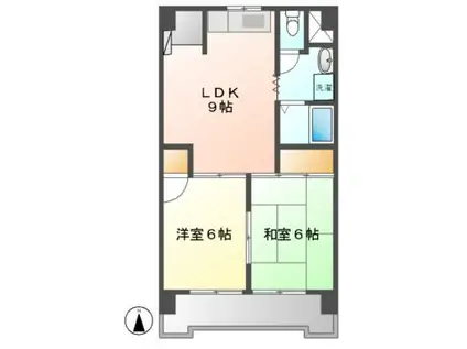 丸の内カジウラマンション(2DK/4階)の間取り写真