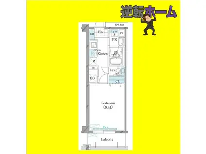 ホーリーフォート南平岸(ワンルーム/2階)の間取り写真