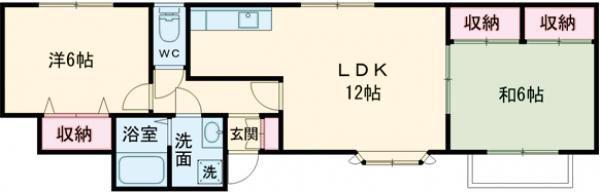 グランディールM&M(2LDK/1階)の間取り写真