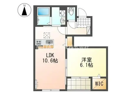 フォレストヴィラ III(1LDK/1階)の間取り写真
