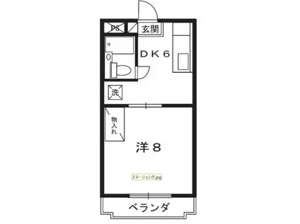 ステラハウス(1DK/1階)の間取り写真