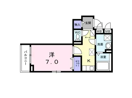 フラッグシップ中町(1K/2階)の間取り写真