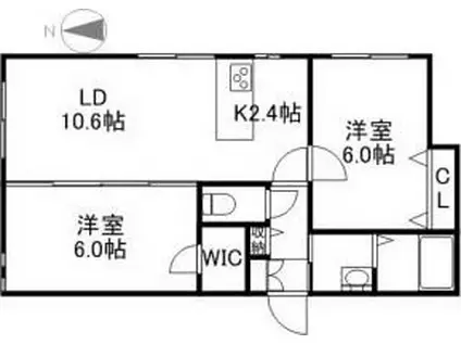 BLOCK STAGE(2LDK/1階)の間取り写真