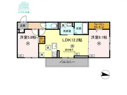 ガーランド(2LDK/1階)の間取り写真