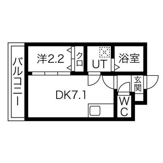 リプラス宮町(1DK/3階)の間取り写真