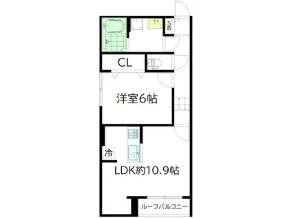 リベルテ(1LDK/2階)の間取り写真