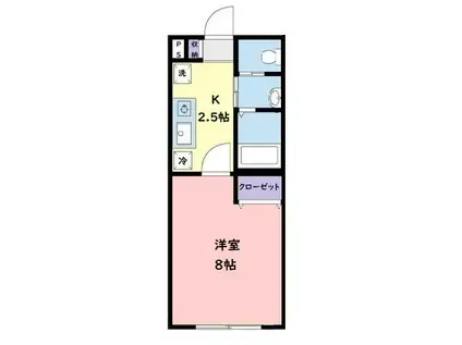 サラブレッドエクセル木更津(1K/2階)の間取り写真