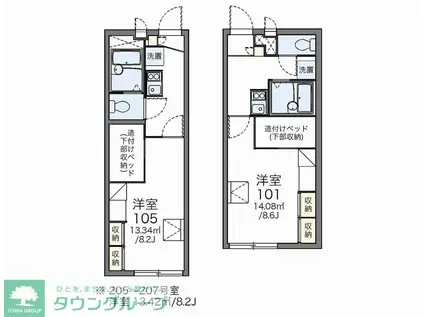 レオパレスサンフォレストII(1K/2階)の間取り写真