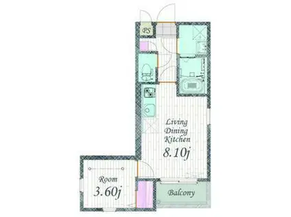 CHERIM 本陣十王町 サウス(1LDK/2階)の間取り写真