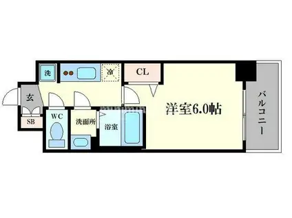 グランカリテ九条南(1K/2階)の間取り写真