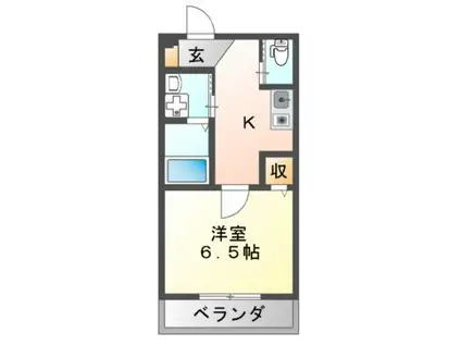  ヒルハイツ高鷲(1K/1階)の間取り写真