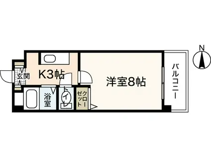 アヴニール・ドゥ(1K/3階)の間取り写真