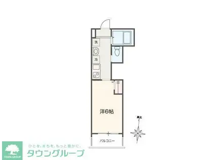 MELLAS元加治(1K/3階)の間取り写真