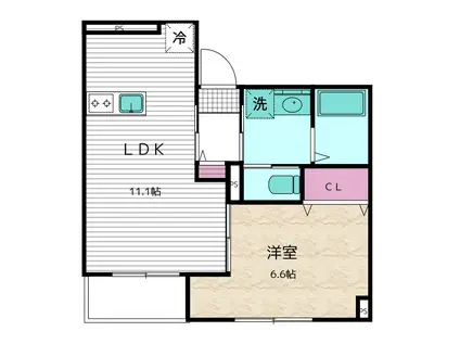 MAISON DU BONHEUR(1LDK/2階)の間取り写真