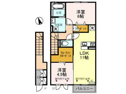 セジュール栄(1LDK/2階)の間取り写真