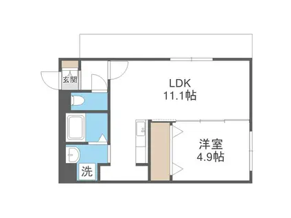 カサラビンCASA RAVIN(1LDK/3階)の間取り写真