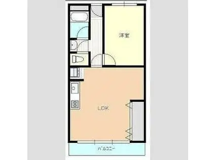 秋葉山マンション(1LDK/3階)の間取り写真