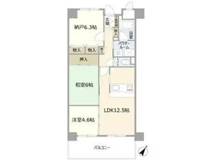 リヴィエール・デュ・ノール(3LDK/1階)の間取り写真