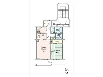 コーポレート志木街道(1LDK/5階)の間取り写真