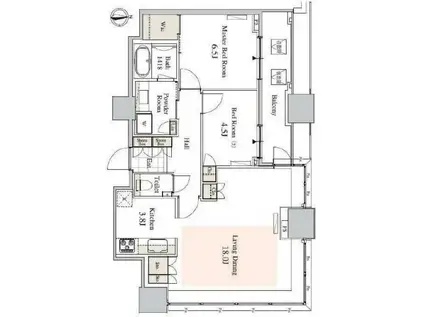 タワーコート北品川(2LDK/13階)の間取り写真