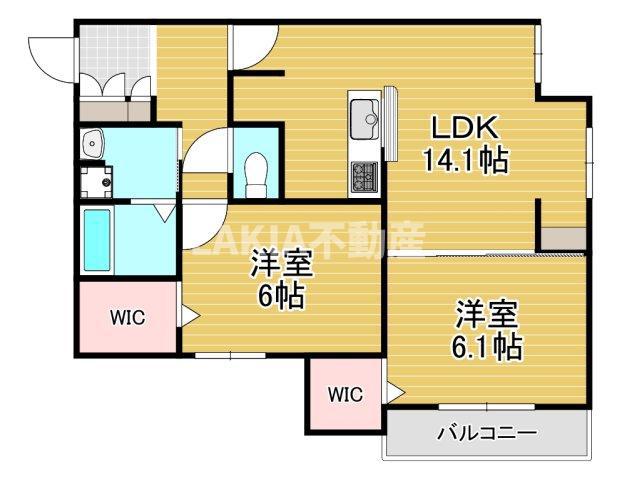 WEALTH JOTO(2LDK/1階)の間取り写真