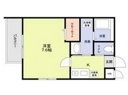 ワコーレヴィータ神戸駅ウエスト(1K/1階)の間取り写真