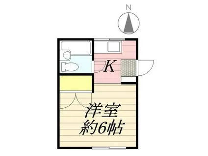 ホワイトハウス II(1K/2階)の間取り写真