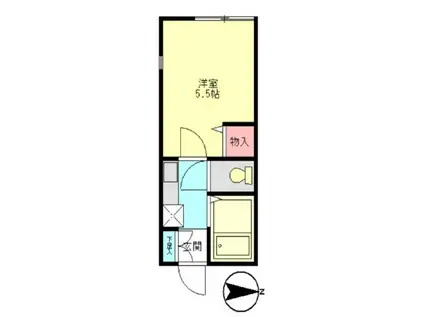 コーポ樹々II(ワンルーム/2階)の間取り写真