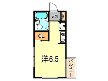 ダイドーメゾン垂水(ワンルーム/2階)の間取り写真