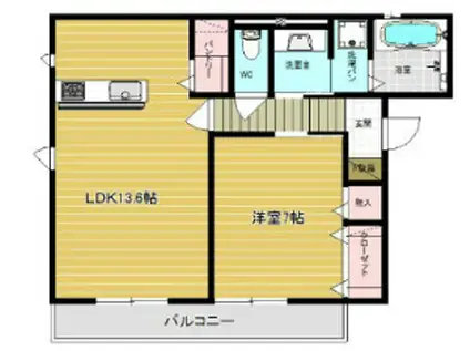 穂乃ハウス高城I(1LDK/1階)の間取り写真