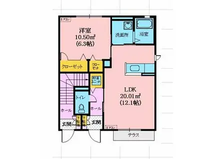 シャーメゾンGLANZ(1LDK/1階)の間取り写真