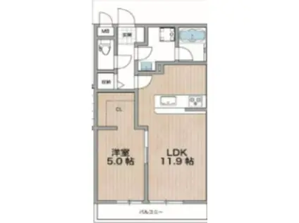 竹寿DAIGO(1LDK/3階)の間取り写真