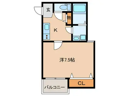 シェリル三田町(1K/3階)の間取り写真