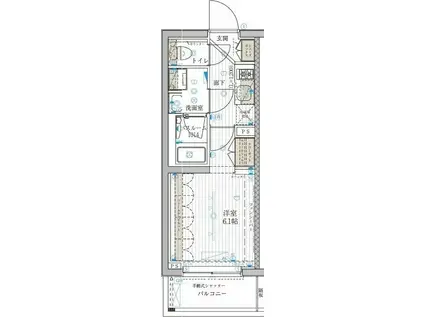 ブライズ高砂(1K/4階)の間取り写真