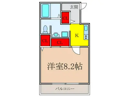 阪急千里線 千里山駅 徒歩11分 3階建 築22年(1K/1階)の間取り写真