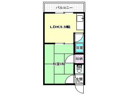 阪南ジャンボハイツ(1DK/2階)の間取り写真