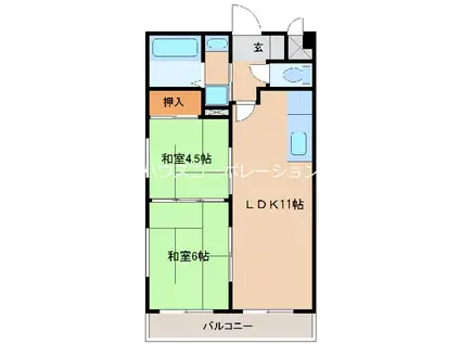 ベルメゾン若王寺(2LDK/4階)の間取り写真