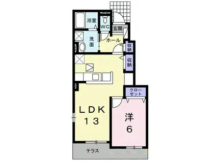 PORTE REGALO I(1LDK/1階)の間取り写真